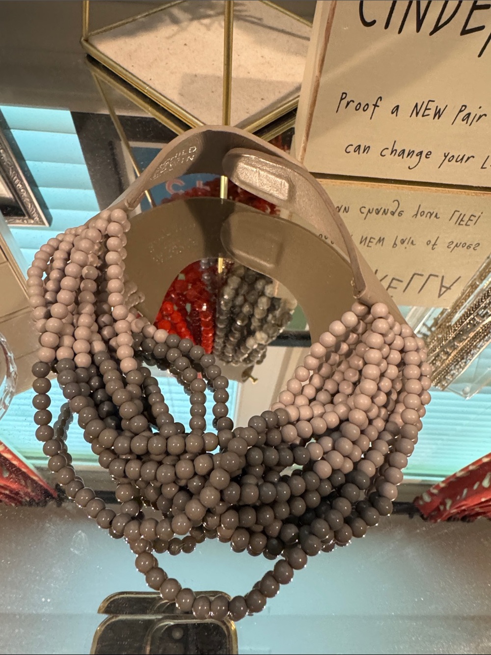 Fairchild Baldwin Multi-Strand Beaded Necklace in Taupe and Gray